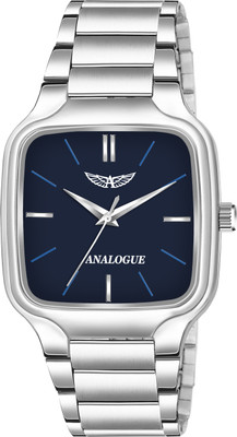 ANALOGUE Elegant Square Series | Adjustable Stainless Steel Strap | 3D Cut Glass | Boys Elegant Square Series | Adjustable Stainless Steel Strap | 3D Cut Glass | Boys Analog Watch  - For Men