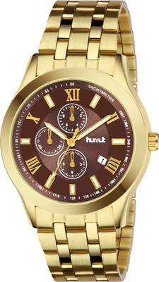 HMT DLX 1627 Date Functioning Brown Dial Golden Chain Analog Watch  - For Men
