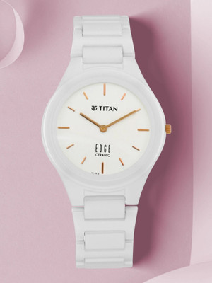 Titan NQ2653QC04 Edge Ceramic Quartz in Arctic White Dial Analog Watch  - For Women
