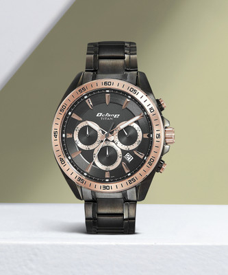 Titan NP90103KM03 Quartz Chronograph Black Dial Stainless Steel Strap Analog Watch  - For Men