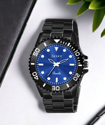 Jaxer Blue Dial Black Chain Analog Watch  - For Men