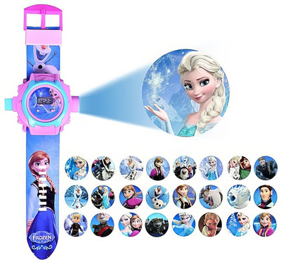 NIBS Frozen Rubber Watch For 3+ Years Boys With 24 Protector Photo Digital Watch  - For Girls