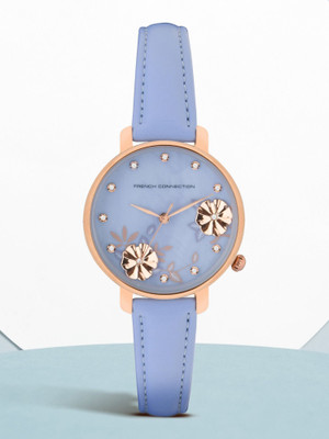 French Connection Blue Textured Round Dial | Analog Watch for Women's | FC21L Analog Watch  - For Women