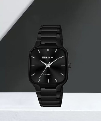 KILLER Killer Original Black Plated Black StainlessSteel Chain Men/Boys Wrist Self Size Analog Watch  - For Men