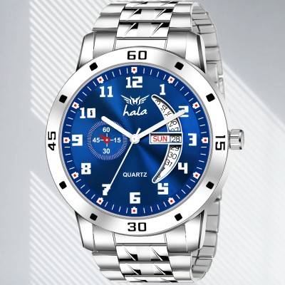 HALA 8188 All Blue| Date & Time |Minimalist | Premium | Stainless Steel | Water Resistant Analog Watch  - For Men