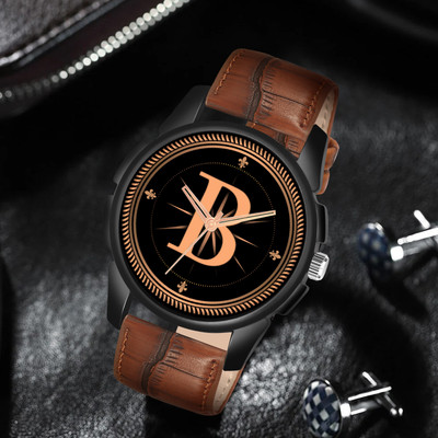RobinXX ALPHA-B-J16-BLK-DBRW-1 Alpha Heritage Collection A Brown Strap Watch for Man & Boys Analog Watch  - For Men