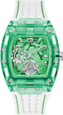GUESS GW0499G10 GUESS Phoenix Green Rectangle Dial Analog Watch  - For Men