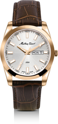 Mathey-Tissot H453PLS Swiss Made Mathy I Day-Date Quartz White Dial Analog Watch  - For Men