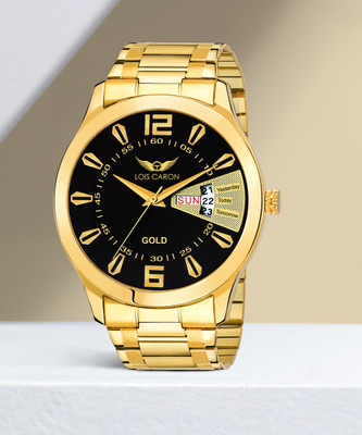 LOIS CARON LCS-8403 Original Gold Plated Day & Date Series Chain for Boy Analog Watch  - For Men