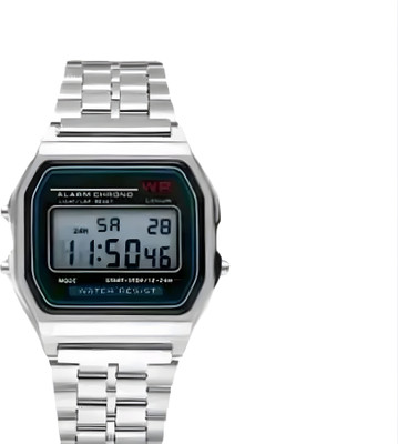 Timofywr Metal Strap silver Digital Watch Alarm Stopwatch Water Resistant Trendy Chain Strap Series Digital Watch  - For Men & Women