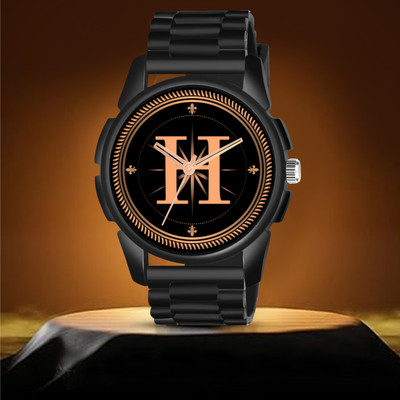Red Robin ALPHA-H-J16-BLK-CDBLK-1 Alpha Heritage Collection H Black Strap Watch for Man & Boys Analog Watch  - For Men