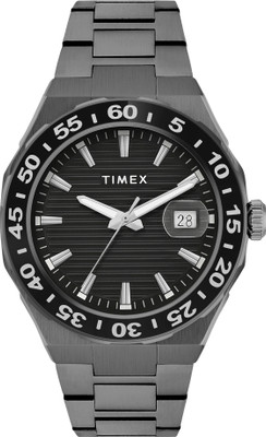 TIMEX Date Display with (Magnifier), Black Dial Analog Watch  - For Men