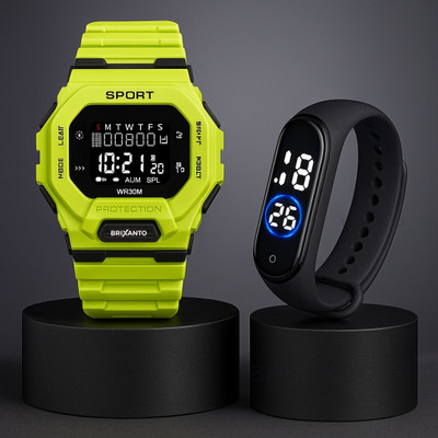 Revibe RVB Yellow-Green Digital Sports Watch Sports Digital Watch  - For Men