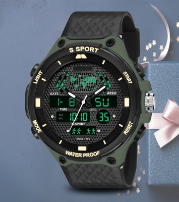 Diaggro 9084Dual Analog Digital Sports Watch with Stylish Multi Function Features Analog-Digital Watch  - For Boys