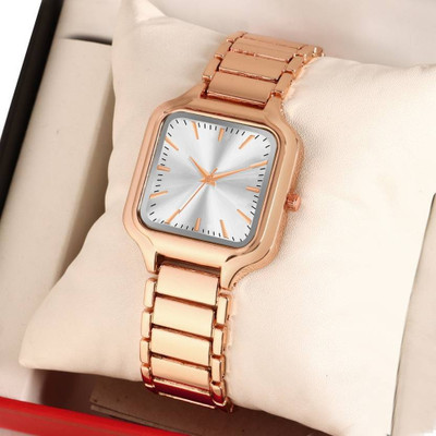 ReniSales RS5048 Rose Gold square dial analog Watch Analog Watch  - For Women
