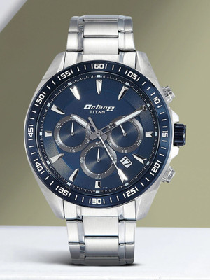 Titan NP90103KM02 Octane Blue Dial Chronograph Stainless Steel Strap Analog Watch  - For Men