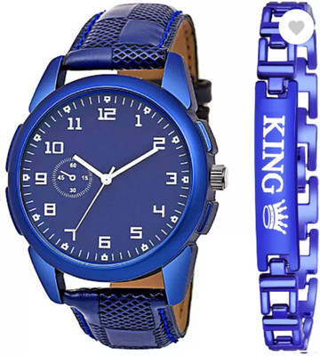 KU New Arrival Latest King Bracelet and Watch combo for Men and Boys Analog Watch Analog Watch  - For Men