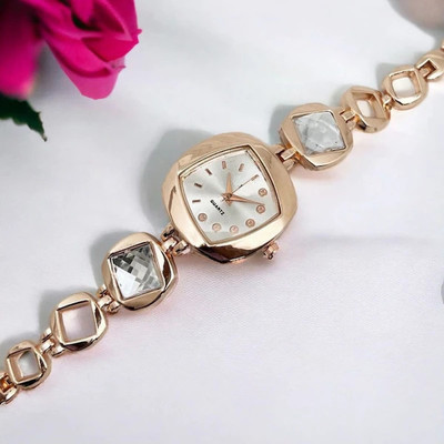just like 192 Rose Stainless Steel Watches Analog Rose Gold Band and Square Dial Analog Watch  - For Girls