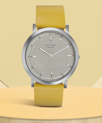 SONATA Poze White Dail White Strap Analog Watch  - For Men