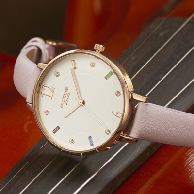 SONATA Poze Women Analog White Dial Beige Strap Analog Watch  - For Women