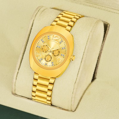 casera round d-1284 Golden Plated Wrist Or Branded Watch Analog Watch Analog Watch  - For Girls