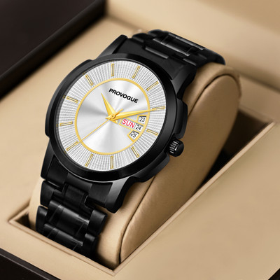 PROVOGUE PRV-232-Silver Day and Date Display Analog Watch  - For Men