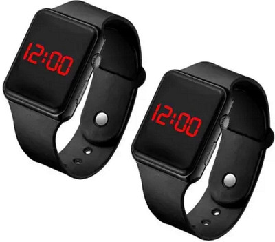 Daydreamer Digital Square Led Silicon Sports Watch Pack of 02 Digital Watch  - For Men & Women