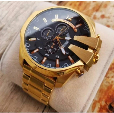VAR Collection Golden Black & Gold Combination Analog Watch  - For Men & Women