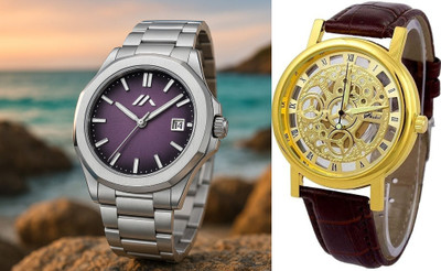 Comapct Entarprise NMV ENTERPRISE MT-806 – Classic Stainless Steel Watch for Men MT_806_Watch0002_Opne_Gold_watch Analog Watch Analog Watch  - For Men
