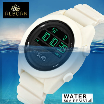 Joymart 9060 WHITE Multi-Function Automatic Waterproof Sports Digital Watch Digital Watch  - For Men