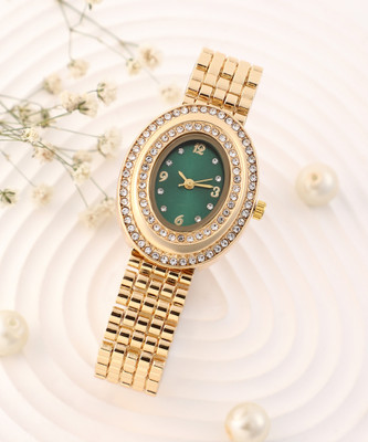 Haute Sauce The Mounted Gem Oval Watch Analog Watch  - For Women