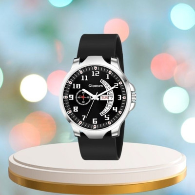 Giomex Young Gen Black Smile Silicon Black Strap Analog Watch Analog Watch  - For Men