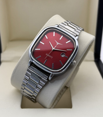 NESTER NSM-26-RED Bold Red Dial Unisex Watch | Rectangle Analog with Date Function Analog Watch  - For Men & Women