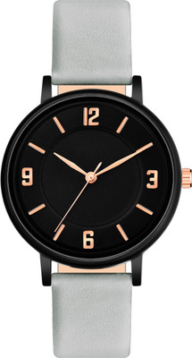 WEDSCOY New Arrivals Textured Designer Black Color Dial Genuine Leather Belt New Arrivals Textured Designer Black Color Dial Genuine Leather Belt Analog Watch  - For Girls