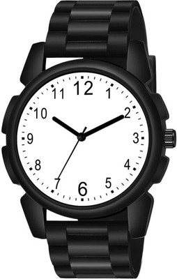 MAHAVIRA COLLECTION Sleek black analog men's wristwatch with buckle Analog men’s black wristwatch for formal outfits Analog Watch  - For Men
