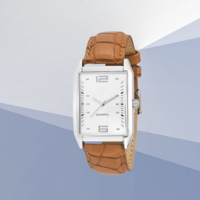 Giomex New Classical Mens Analog Square Leathers Strap Wrist Watch Analog Watch  - For Men