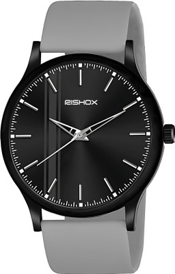 Rishox Quartz Movement, Best Quality - For Men & Boys, Classic, Attractive Grey Strap Analog Wrist Watch - New Sleek Minimalist Design Analog Watch  - For Men