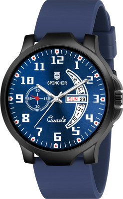 Spencher SW1111 Day & Date Softest Silicone Strap Analog Watch for Men & Boys BESTSELLER Silicone Strap Day & Date Working Analog Watch For Boys Analog Watch  - For Men