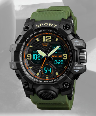 Diaggro SKM 1327 Green Sport watch built to withstand shocks and scratches with multiple functions Analog-Digital Watch  - For Men