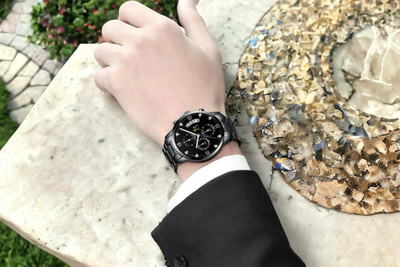Olmeca Dark Black Business Class Luxury Magnificent Analog Chrono Inside Dials Working Three-Eye Six-Needle Dark Black Chronograph Analog Watch  - For Men