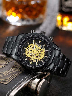 RCeles SteamPunk Series Automatic Skull Trooper Watch Skeleton Dial Automatic Self-Winding Mainspring Analog Watch  - For Men
