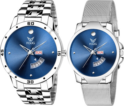 FOGG 5076 5076-BL Analog Watch  - For Couple