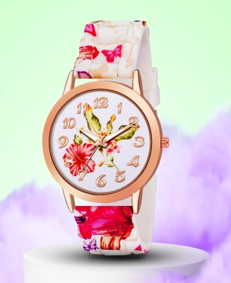 WANTON pretty Flower Flower design on dial and strap unique watch for women Analog Watch  - For Girls