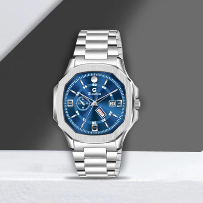 Glazba Stainless Steel Chain Strap With Working Day and Date Analog Watch  - For Men