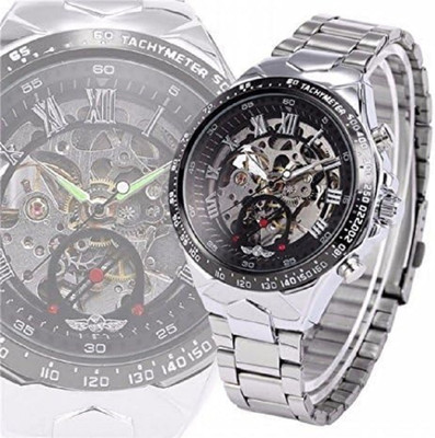 Forsining Hour Glass Automatic Mechanical Unisex Self-Winding Automatic Mechanical Gold Analog Watch  - For Men & Women