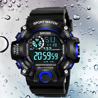 SHURAI 82.NOMBER_BLUE SPORT LOOK BAND SHOCK CHRONOGRAPH RESISTANCE Digital Watch  - For Boys