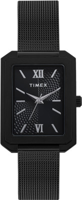 TIMEX TWEL233SMU01 Timex Black Rectangle Dial Analog Watch  - For Women