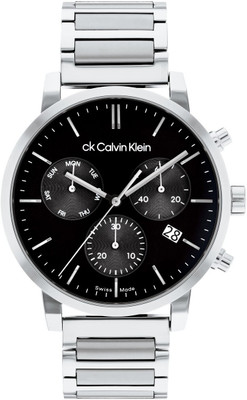 Calvin Klein Swiss Gauge Calvin Klein Swiss Gauge Swiss Qtz Chrono Black Round Dial Men's Watch / Analog Watch  - For Men