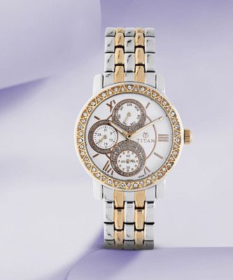 Titan Purple Glam Gold Analog Watch  - For Women
