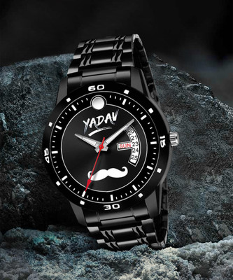 house of common yadav black chain day&date yadav daydate black chain watch for men&boys Analog-Digital Watch  - For Men